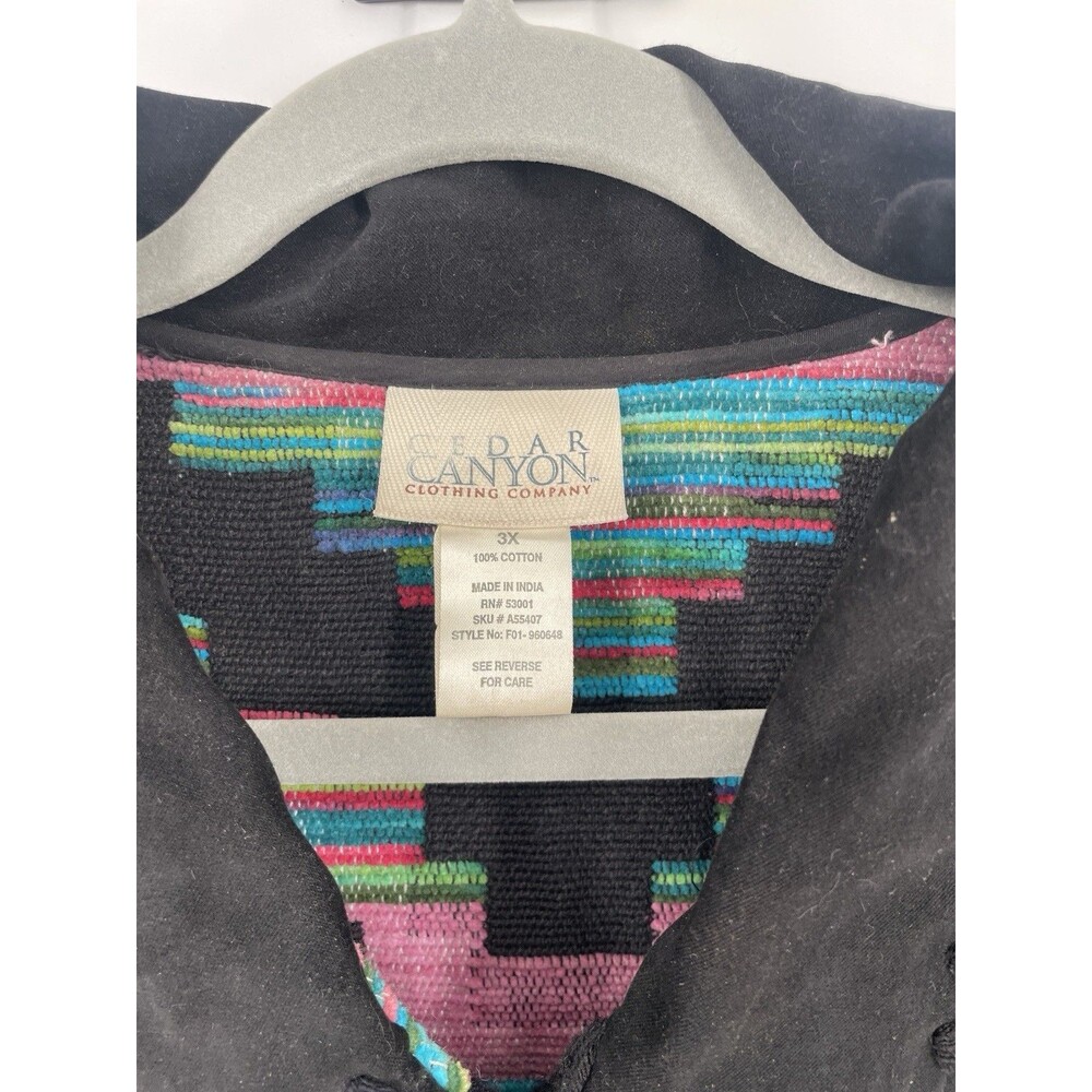 VTG Aztec Southwestern Tribal Boho Native Blanket Tapestry Chore Jacket Coat 3X - Picture 3 of 7